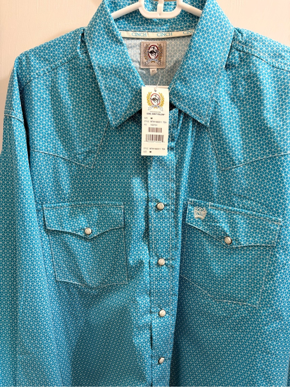 Cinch Pearl Snap NWT Cowboy Horse Show 100% Cotton